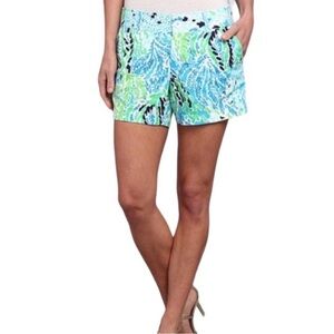 LILLY PULITZER | Printed Callahan Shorts Let’s Cha Cha Spa Blue Women’s Size 0